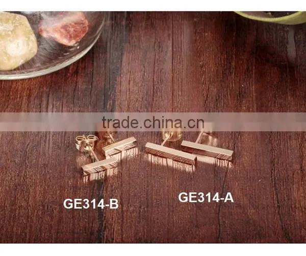 Stainelss Steel Rose Gold Clip Rectangle Earring Imported From China photo-5