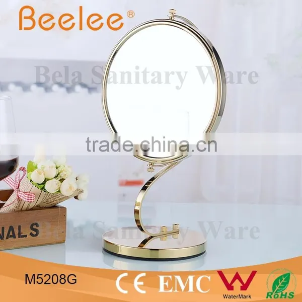 Fashionable Golden Mirror 8 Inch Round Desktop Makeup Mirror photo-2