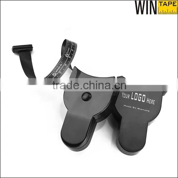 1.5meters Lock Retractable Auto Fiberglass Logo Printed Waist Cicumference Black Body Tape Measure Fitness Quality Choice photo-2