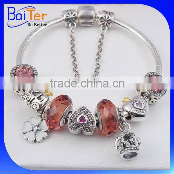 Custom Wholesale Antique European Style Snake Chain 925 Sterling Silver Vintage Bead Charm Bracelet For Women photo-4