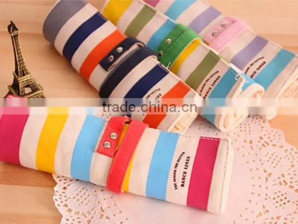 Newest Stripe Printing Roll up School Pencil Case Made in China photo-2
