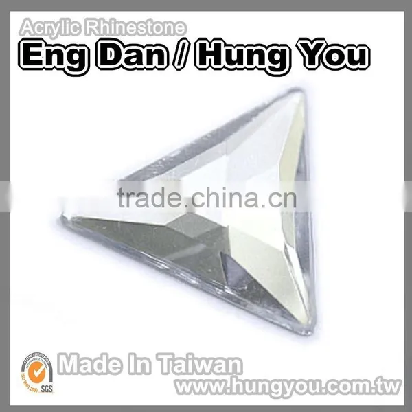 Made in Taiwan Garment Accessories 20mm Triangle Shaped Rhinestone With Silver Foil Back photo-4