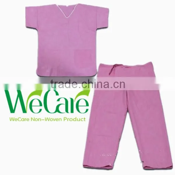 2015 Fashion Factory Made Comfortable Hospital Medical Disposable Scrub Suit Design