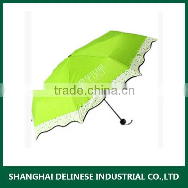 3 Fold Black Semi Automatic Umbrella