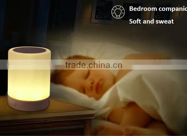 2016 New Cheap Wireless Audio Touch Lamp Portable Speaker Bluetooth Speaker With White LED Lamp Light photo-2
