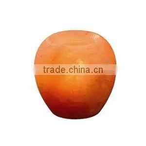 Apple Shape Himalayan Salt Candle Holders , Crafted Crystal Himalayan Salt Candle Holder