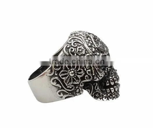 Fashion Man's Stainless Steel Ring Personality Punk Skull Titanium Steel Rings photo-4