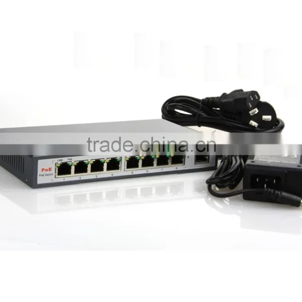 8+1 Port POE Fast Ethernet Fiber Switch Power Supply Security CCTV Camera photo-2