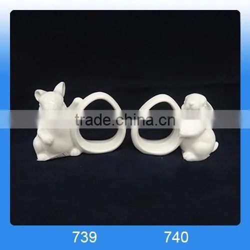 Easter Gift Ceramic Rabbit Napkin Ring for Tableware