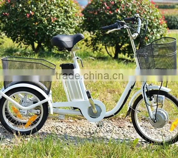 2015 Fashion Pedal Assisted Electric Tricycle With Front and Rear Baskets photo-2