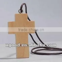 Wooden Cross Necklace USB Flash Drive