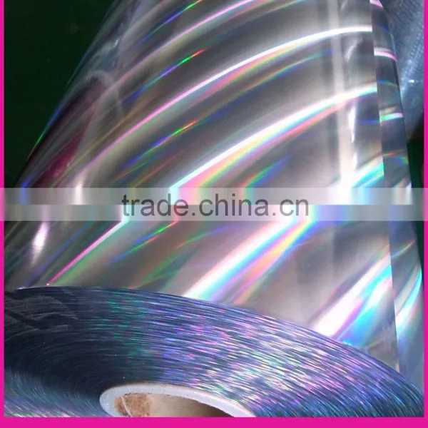 PET Pillar of Light and Rainbow Hologram Pattern Thermal Lamiantion Film From When Zhou in China