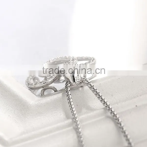 Silver Dancing Stone Heart Shape Pendant Necklace Jewelry photo-6