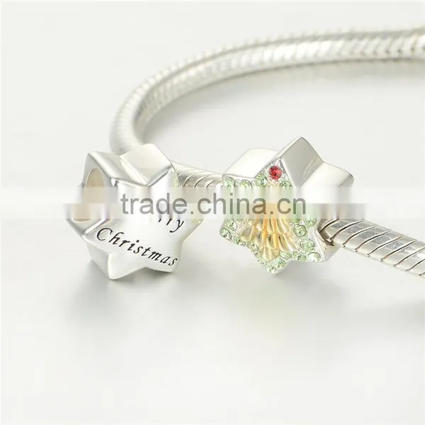 European Beads Gold Christmas Tree Diy Silver Charm For Bracelets photo-4