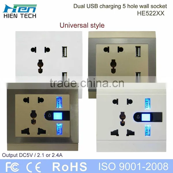 Good Quality Electrical Socket Extension 13A Universal Wall Socket Dual 2.1A 2.4A USB Socket Outlet photo-5