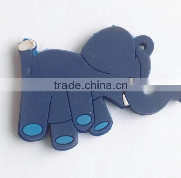 Elephant Shaped Cute Custom Soft Rubber Key Chain Wholesale PVC Key Ring photo-2
