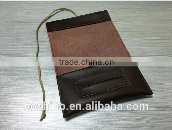 Customized Design Wholesale Genuine Cowhide Leather Tobacco Pouch Cigarette Pouches photo-2