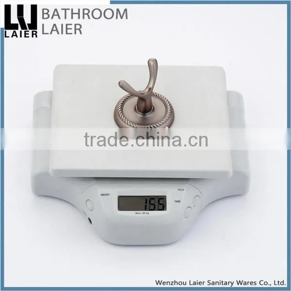 Customized Luxury Bathroom Design Zinc Alloy Antique Copper Finishing Bathroom Sanitary Items Wall Mounted Double Robe Hook photo-5