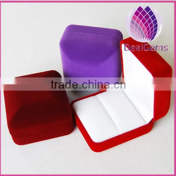 2016 Hot Sale Flocked Jewelry Boxes Ring Box Velvet Ring Box Packaging