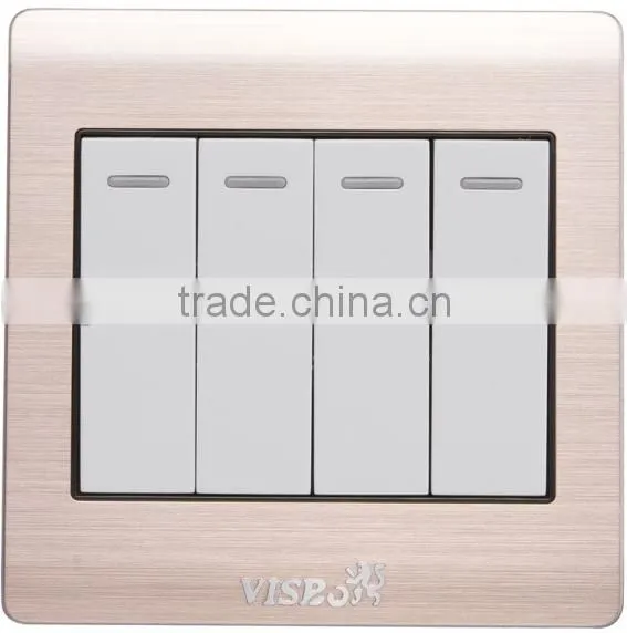 10A 250V 4 Gang 2 Way Shotel Doorbell Touch Panel Switch