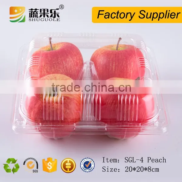 High quality fruit clamshell packaging box for 4pcs peach