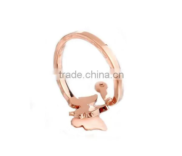 Neoglory Jewelry Fashion Rose Gold Butterfly 316L Stainless Steel Ring for Women photo-3