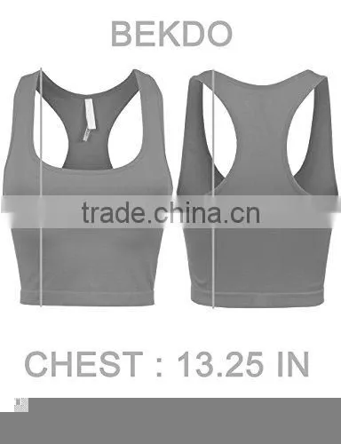 Womens Basic Solid Soft Seamless Fashion Sports Tank Top photo-5