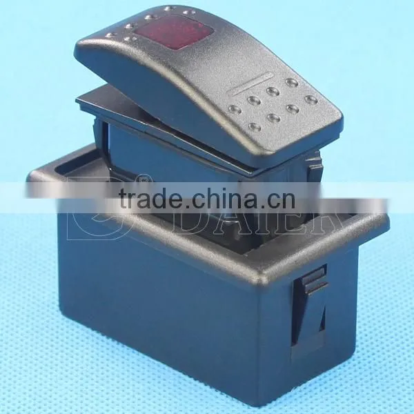 4 Blade Pins Laser Etched Rocker Switch With Red Lamp photo-5