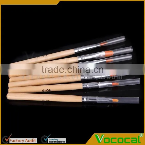 7 PCS Wooden Nail Art Acrylic UV Gel Pen Brush Tool Set Kit photo-2