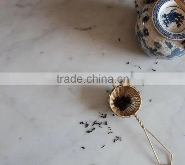 Brass Woven Tea Strainer With Long Handle photo-2