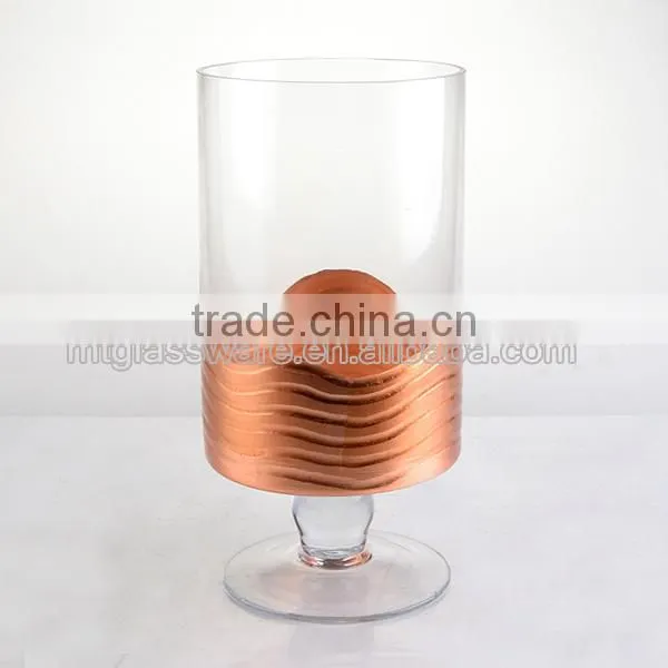Hot Sailing Cooper Glass Hurricane and Pillar Candle Holder photo-2