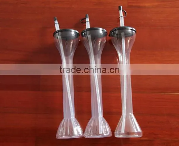 Plastic Beer Cup Yard Glass Yard Slush Ice Cup Yard Beer Slush Cup With Lid and Straw photo-3