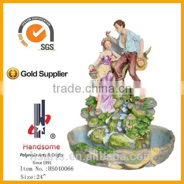 24" Antique Village Resin Indoor Water Fountain for Garden Decoration photo-2