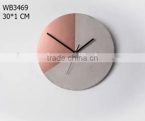 Industrial Luxe Minimalist Timepiece Concrete and Gold Wall Clock photo-3
