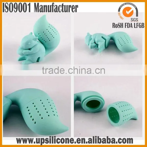 Top Quality Loose Tea Leaf Strainer Herbal Spice Filter Diffuser Tea Steeper Silicone Tea Bag Squirrel Silicone Tea Infuser photo-2