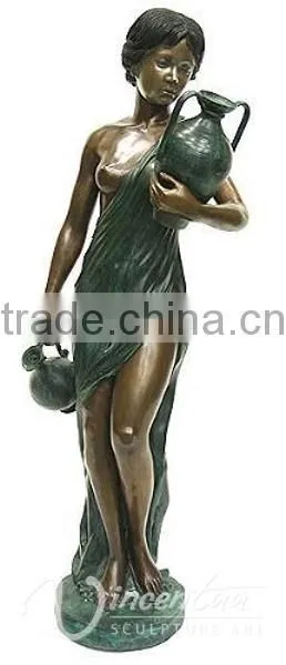 Outdoor Garden Decoration Metal Craft Life Size Bronze Sexy Girl Fountain for Sale photo-6