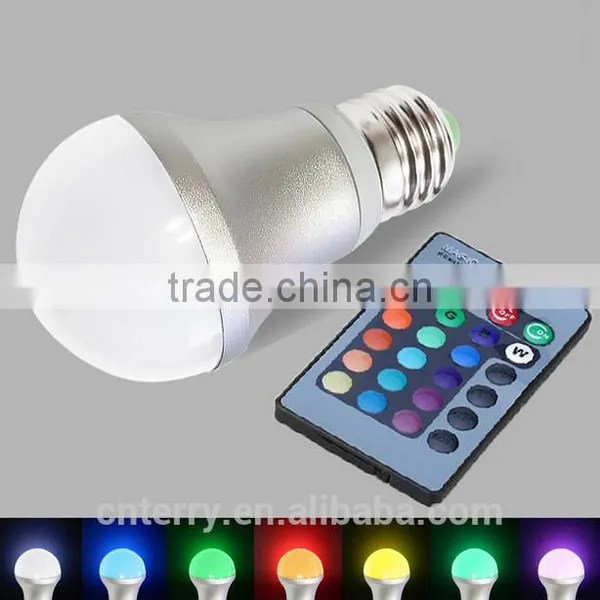 New Arrival Led Light Bulb E27 Remote Control 16 Color RGB Led Bulb Light photo-2