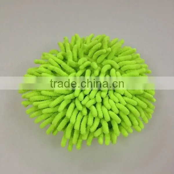 Round Shape Microfiber Chenille Auto Clean Sponge With Handle Band photo-2