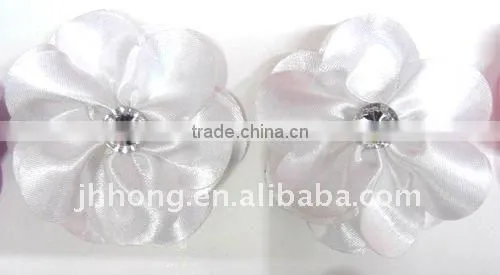 2.5"satin Flower/silk Flower/ Hair Accessory White photo-1