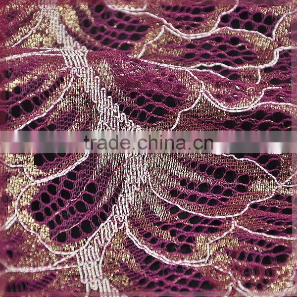 Pink/blue Metallic Tricot Knitting Wholesale African Fancy Lace Fabric for Dress/ Tops photo-4