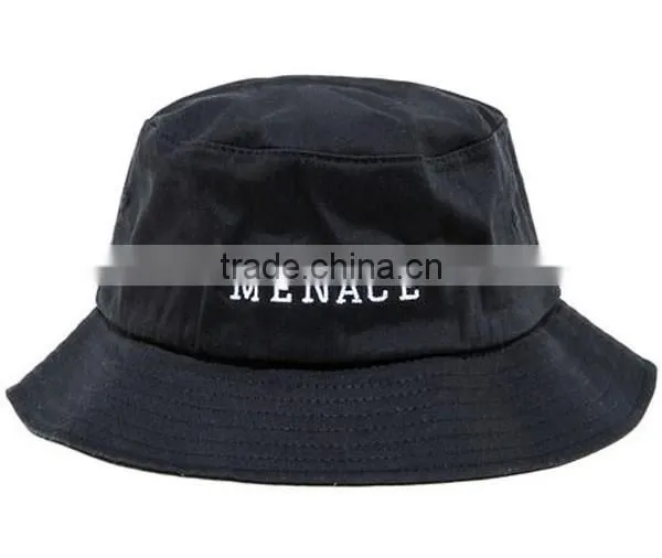 2015 New Design OEM 100% Cotton Black Bucket Hat photo-5