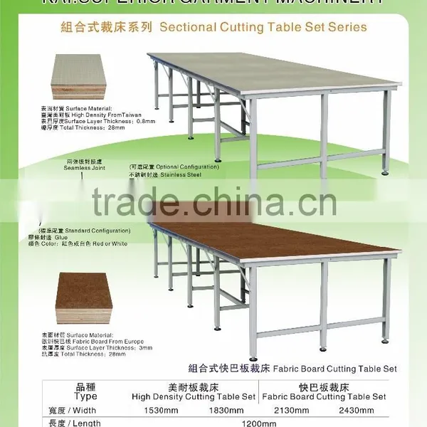 KAIYU 1530mm,1830mm,2130mm,2430mm Sectional Fabric Cutting Table photo-2