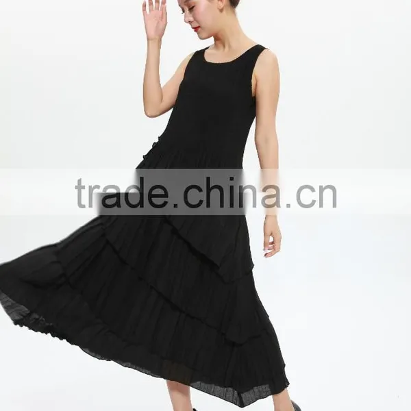 Pleat Ladies Sleeveless Vest Dress New Design Cake Dresses photo-5