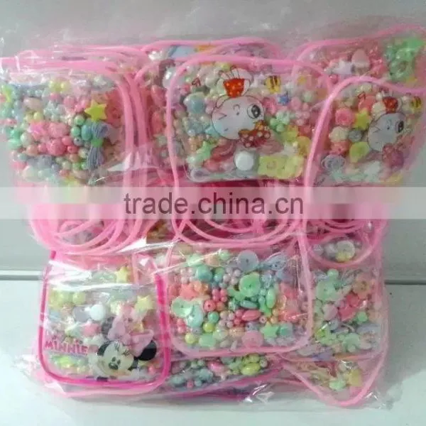 Diy Handmade Acrylic Beaded Set With Custom Logo Bags Pack Early Educational Loose Beads Bags Set for Children Gifts photo-5