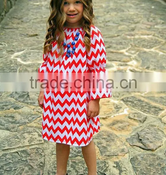 Wholesale Girls Chevron Dress Toddler Girl Dresses Simple Dress For Kids photo-3