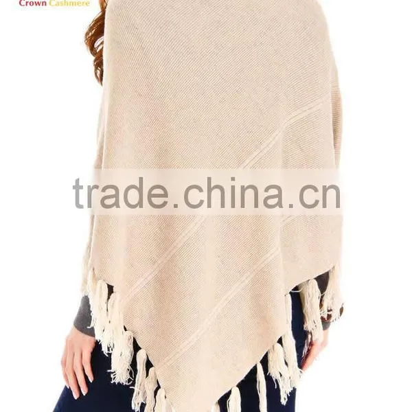 New Fashion Pashmina Wrap Fringed Ponchos Cashmere Poncho photo-3