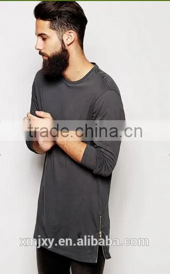 2016 China Manufacturers Summer Men Short Sleeve Double Sided Zipper100coton t Shirt photo-3