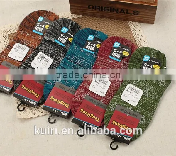 Autumn Winter Men's Rabbit Wool Soft Sock Male Retro Thicken Striped Mixture Short Socks Men Warm Casual Dress Sock Promotion photo-5