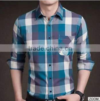 2015 Autumn New Shirt Plaid Shirt Cotton Shirt Man Shirt Men's Clothing photo-2