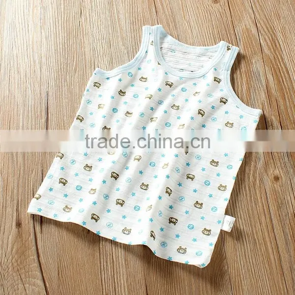 Latest Design Girls Tops Wholesale High Fashion Printed Cotton Vest for Little Girls photo-2